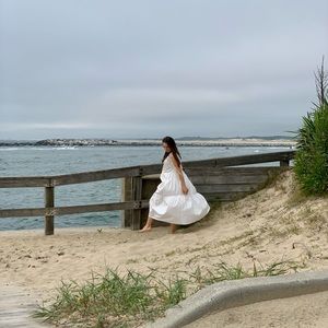 Vacation dress.  White cotton dress